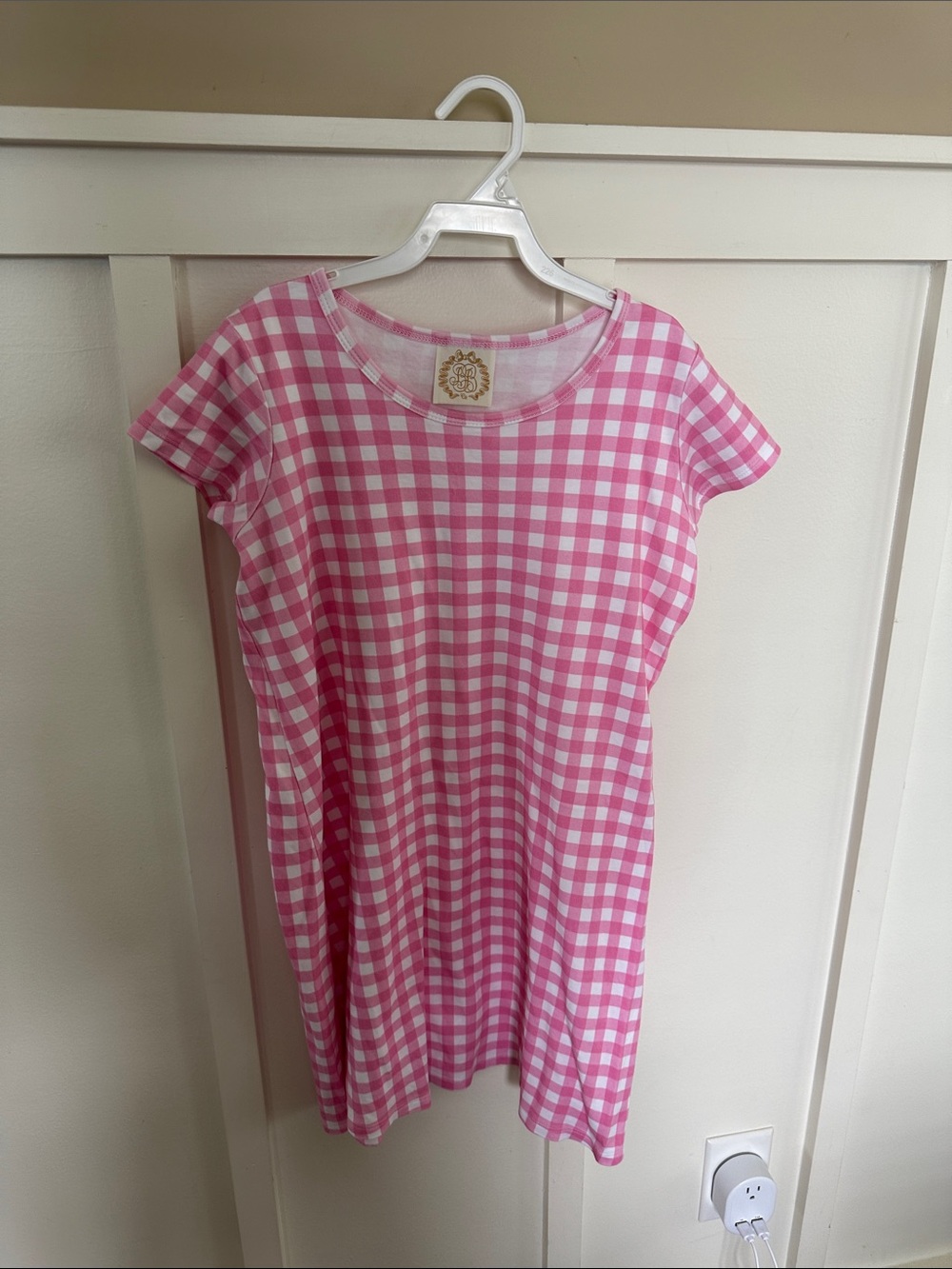 The Beaufort Bonnet Company Pink and White Gingham Short Sleeve Polly Play Dress